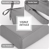 Outdoor Chair Cushions Set of 2, 45x45cm, Waterproof Grey view 4