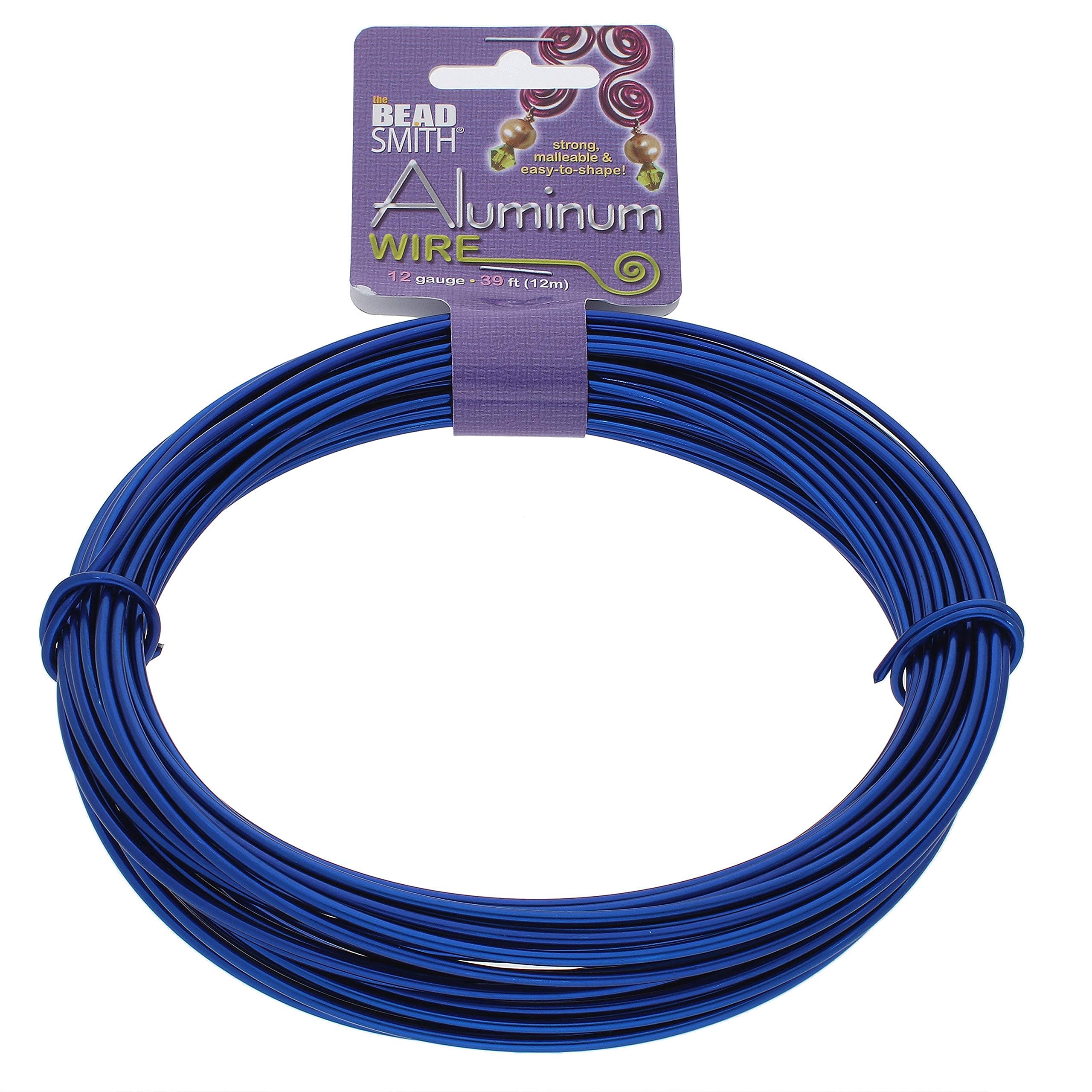 The Beadsmith Anodized Aluminum Wire – 12 Gauge – 39 feet – Blue Color – Bendable Craft Wire Used to Jewelry Making, Wire Wrapping, Sculpting, Floral, Modeling and Other DIY Arts & Crafts — image 1