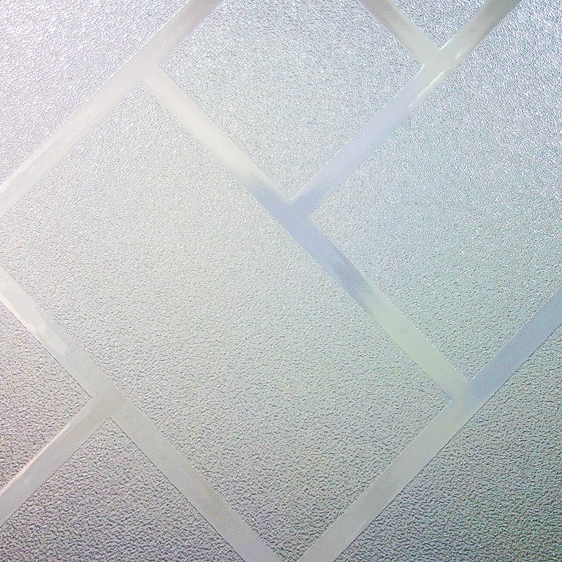 Housolution 2D Privacy Window Films, No-Glue Static Privacy PVC Window Films Non-Adhesive Frosted Glass Sticker Heat Control Anti UV Protective Cover for Home Decor, Diagonal Plaid (78.7 x 17.7 in)