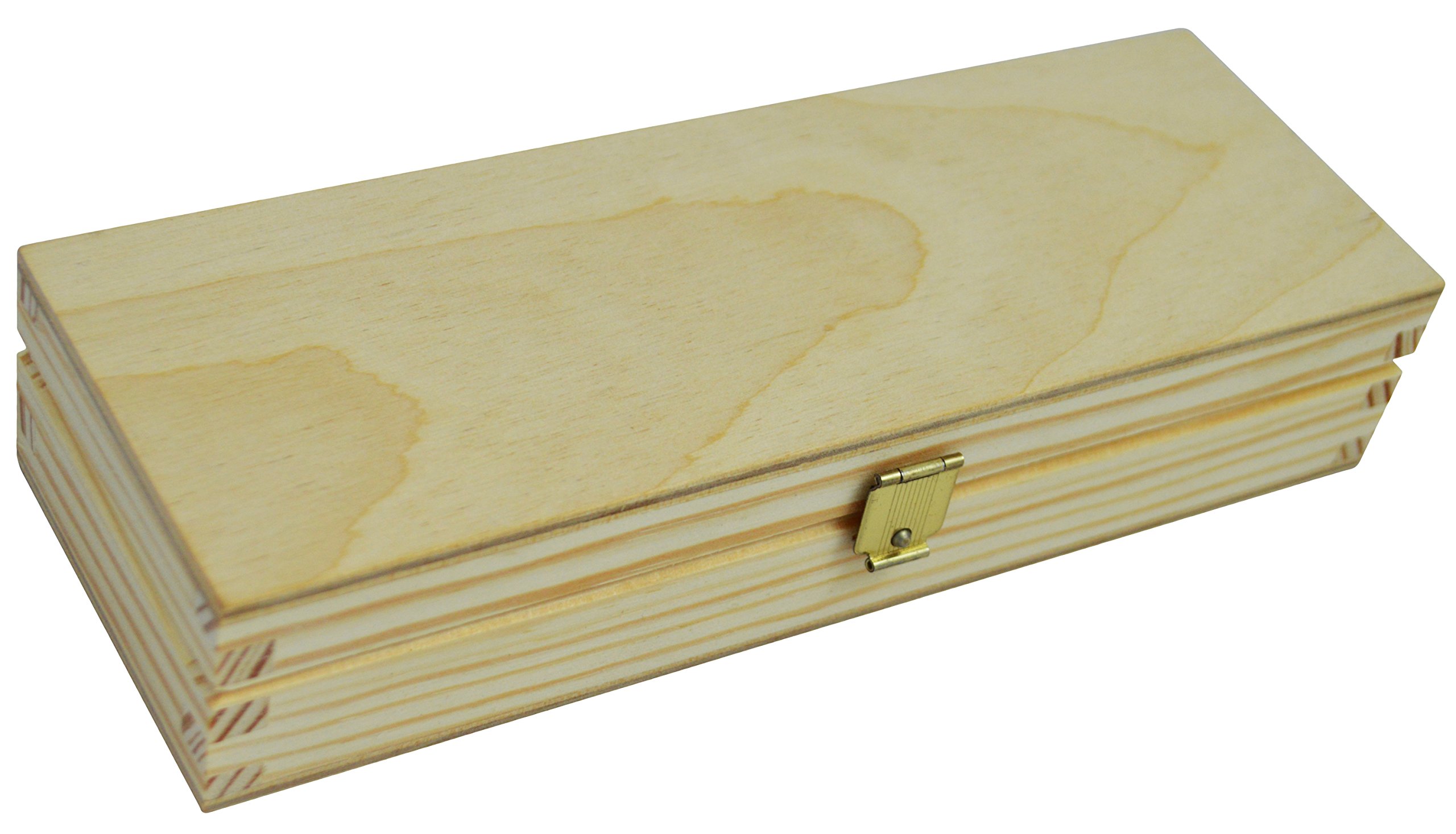 Wooden World - Unpainted Beechwood Pencil Case, 18 x 5 x 3 cm, Natural, Solid, Rectangular, Stackable, For Stationery