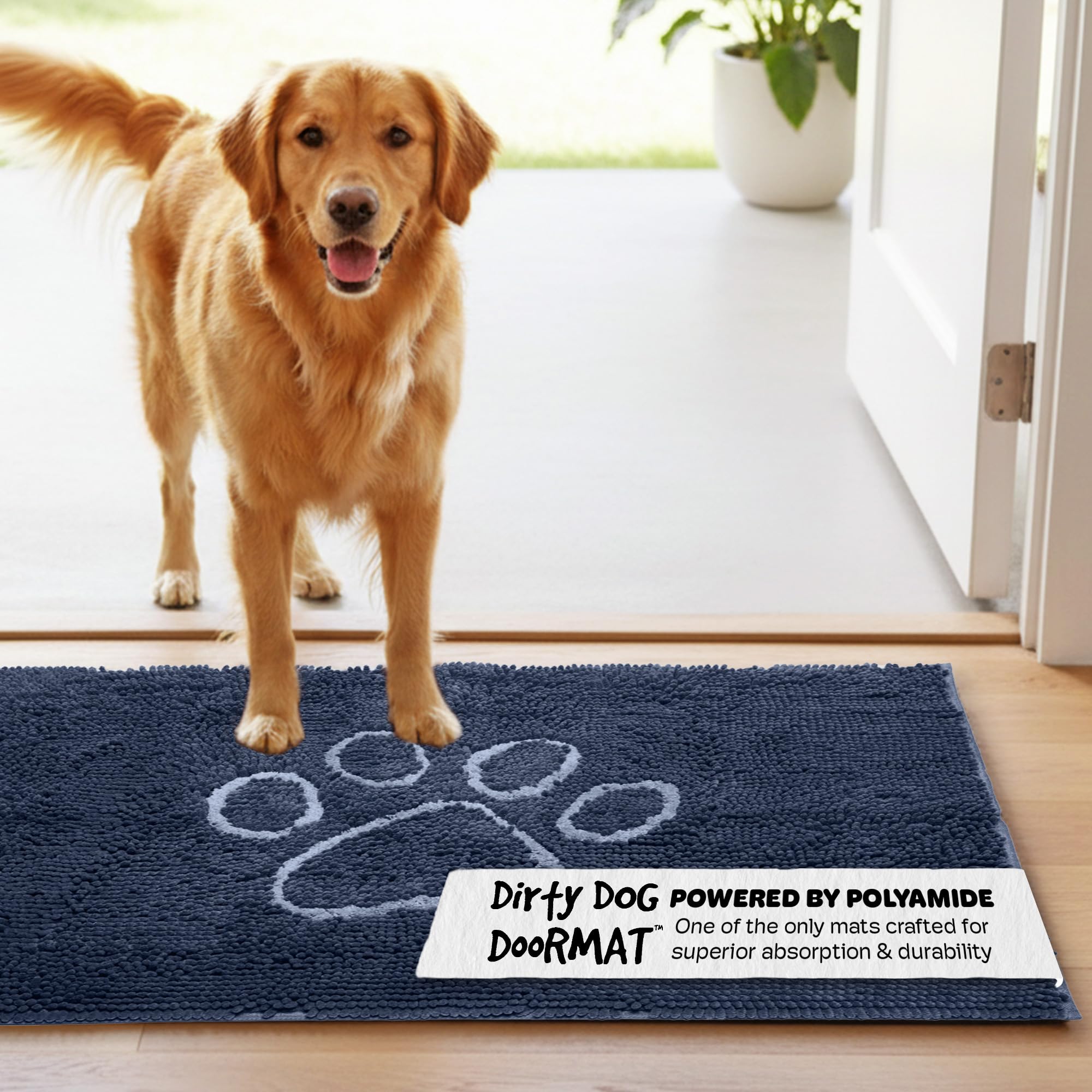 Dog Gone Smart Dirty Dog Microfiber Doormat, Super Absorbent Machine Washable with Non-Slip Backing, Large, Misty Grey โ image 1