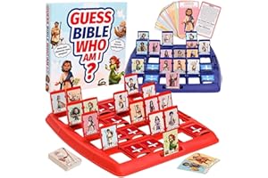 Funny Board Game Guess Bible Who, 24 Holy Characters with Life Story & Verse Cards, Classic Christian Guessing Bible Who Trav