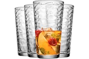 Glaver's Drinking Glasses Set of 4 Highball Glass Cups, 17 Oz. Basic Cooler Glassware, ideal for Water, Juice, Cocktails, Ice