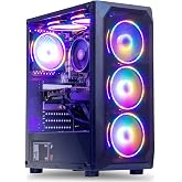 MXZ Gaming PC Desktop Computer, AMD Ryzen 5 5500, RTX 4060, 16GB DDR4, NVME 1 T SSD, 6RGB Fans, Win 11 Pro Ready, Gamer Desktop Computer(R5 5500| RTX4060)