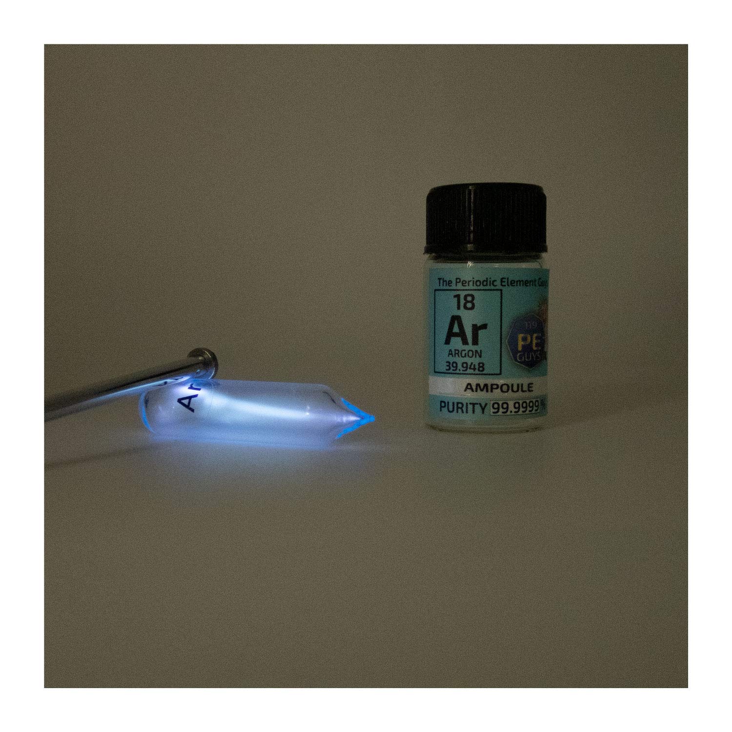 Pure Argon Gas Ampoule Element 18 Sample Ar Low Pressure in Labeled