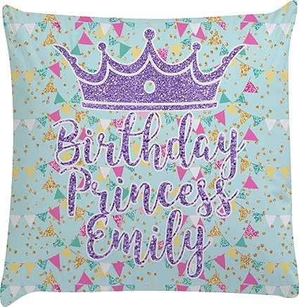 Amazon Com Youcustomizeit Birthday Princess Decorative Pillow