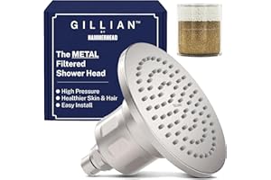 Gillian™ by Hammerhead High Pressure Shower Head with Filter – Genuine KDF-55 Metal Hard Water Filtering Shower Head, Healthi