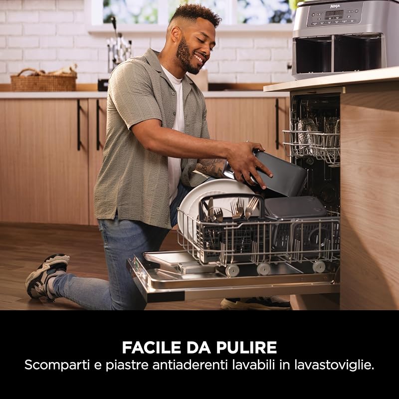 Doppia Zona, Friggitrice ad Aria Grande, 7,6L, Grigio Piombo
