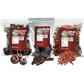 Dried Chile Peppers Variety Pack (12 oz Total) Cascabel Chiles, Morita Chiles and Arbol Chiles &ndash; Salsa Trio Peppers. (Salsa Trio Pack)