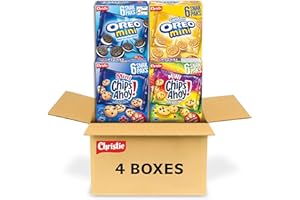 Mini OREO and CHIPS AHOY!, 24 Snack Packs (individually wrapped), School Snacks, Chocolate Chip, Sandwich Cookies, Variety Pa