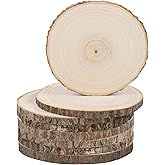 Sancodee 8 Pcs Large Unfinished Wood Slices, 9-10 Inches Wood Slabs for Centerpieces Natural Wooden Circle, DIY Wood Centerpieces for Tables Wedding Party Door Sign Decor