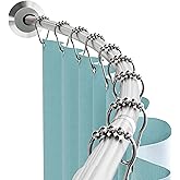 Zenna Home Rustproof Curved Shower Curtain Rod, No Drill Tension or Permanent Mount Adjustable Curved Shower Rod for Bathroom