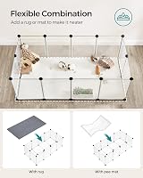 SONGMICS Pet Playpen with Floor Small Animal Enclosure 125x63x42 cm White view 6