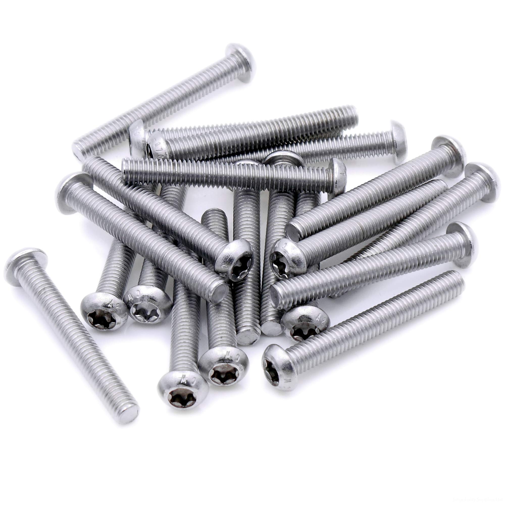M6 (6mm x 60mm) TX Socket Button Machine Screw (Bolt) - Stainless Steel (A2) (Pack of 10)