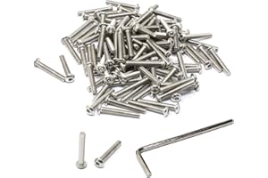 iexcell 100 Pcs M3 x 20mm Thread Pitch 0.5 mm Stainless Steel 304 Hex Socket Button Head Cap Screws Bolts Kit