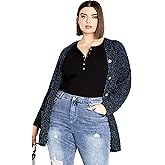 Avenue Women's Plus Size Cardigan - Amber Boucle