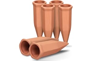 Soilagua Large Terracotta Plant Watering Spikes, Automatic Plant Waterer Outdoor | Indoor Use, Vacation Clay Watering Devices System, Slow Release Self Watering Planter Insert, 6 Pack