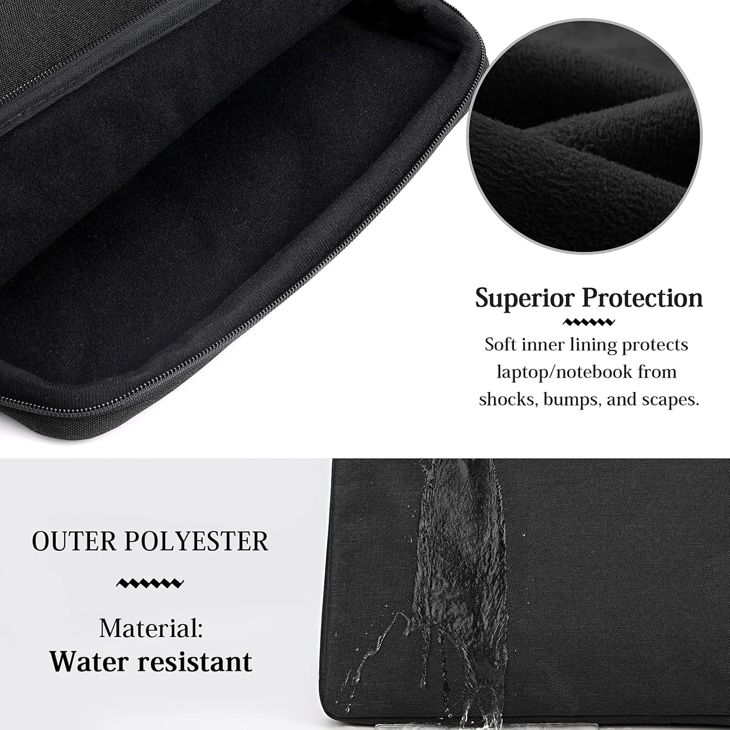 Laptop Sleeve Case 13-14 Inch Waterproof Portable Handle Laptop Case 360 Protective Laptop Work Briefcase Bag Compatible with 13" MacBook Air/Pro, 13-14 inch Acer/ASUS/HP/Lenovo/Dell Notebook, Black