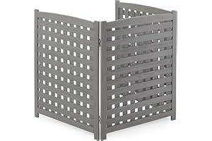 MEDERLO Air Conditioner Fence Screen Outside, Cedar Privacy Fence 3 Panels to Hide AC & Trash Enclosure, 32"W x 38"H