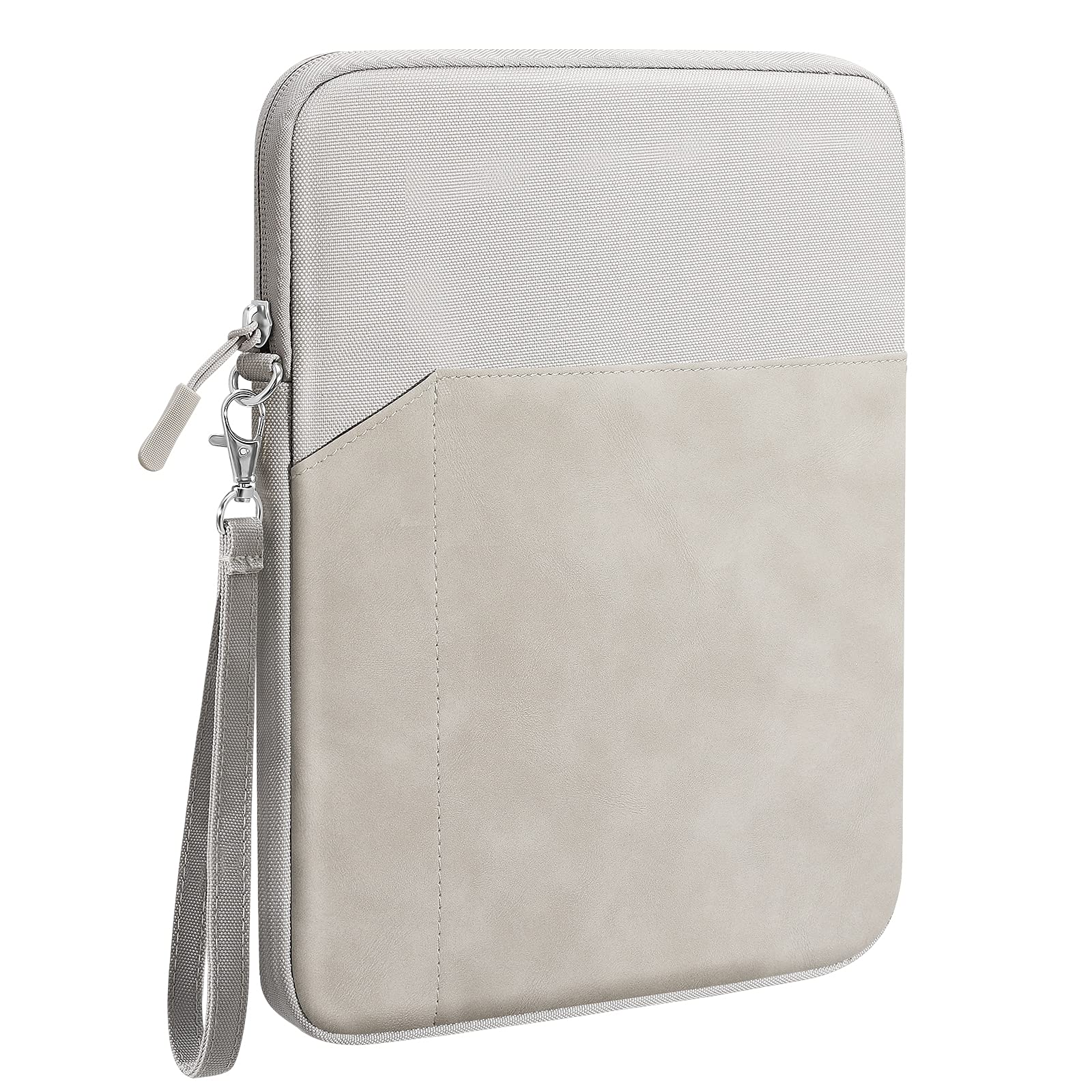 MoKo 9-11 Inch Tablet Sleeve Case, Double Pocket Stitching Case Fits iPad air 5 10.9 inch 2022，iPad Pro 11 2021, iPad 9/8/7th Gen 10.2, Air 4 10.9/3 10.5, Tab S8 11"/Tab A 10.1/S6 Lite, Light Gray