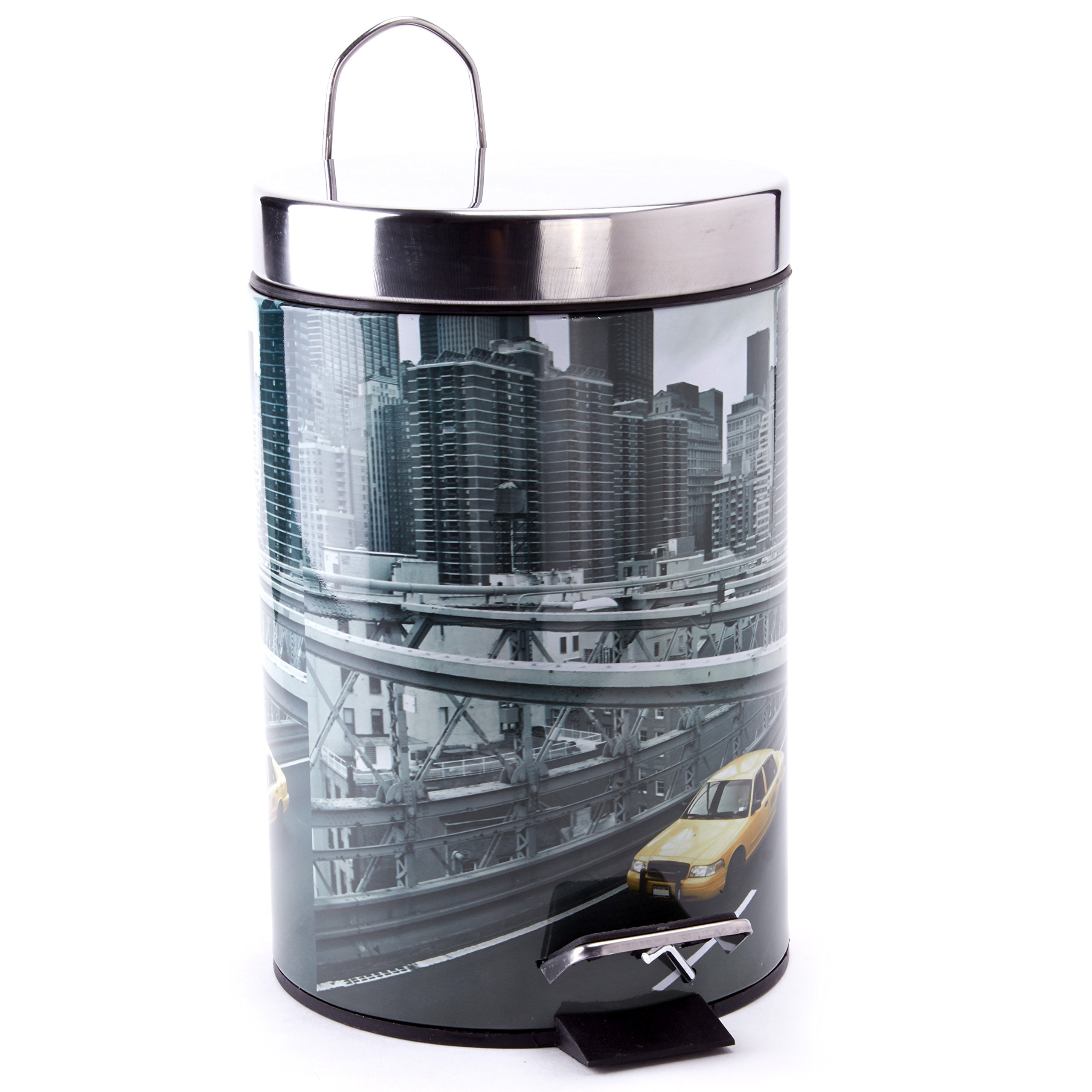 MSV "New York Pedal Bin, Multi-Colour, 3 Litre