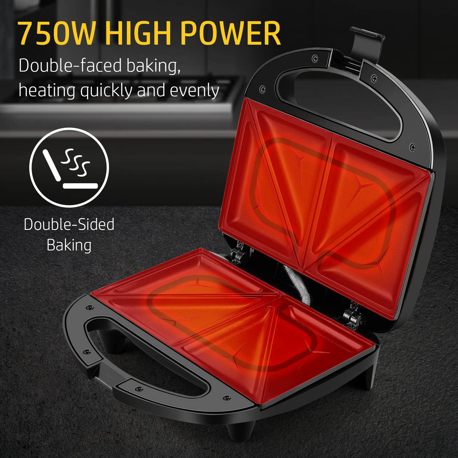 OSTBA Sandwich Maker, Toaster and Electric Panini Press with Nonstick