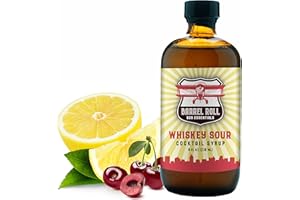 Barrel Roll Bar Essentials Cocktail Mixers - Whiskey Sour Cocktail Mix - All-Natural Whiskey Sour Drink Mix - USA Handcrafted Cocktail Syrups - Small Batch Cocktail Bitters w/ Cane Sugar - 8 Ounce