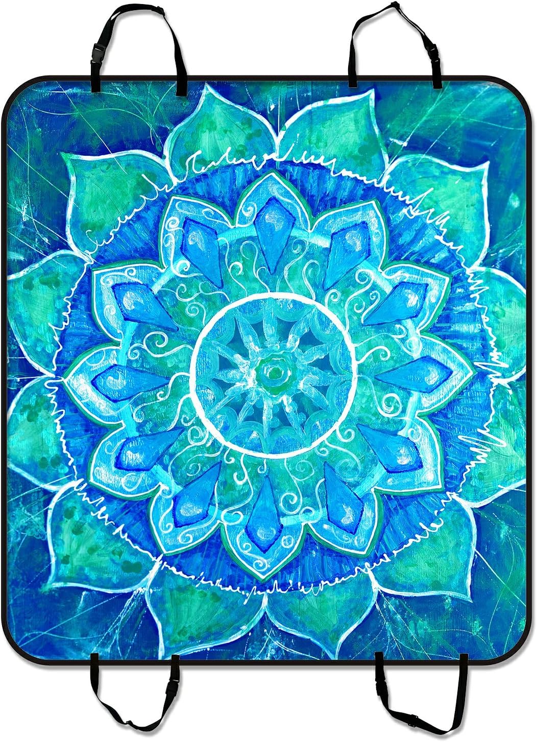 Custom Mandala Trippy Psychedelic Abstract Painting Pet Seat Cover Car Seat Cover for Pets Cargo Mats and Hammocks for Cars Trucks and SUVs 54x60 inches