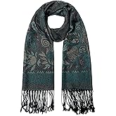 Umjetnost Womens Soft Silky Pashmina Rave Scarf Paisley Pattern Pashmina Shawl Wrap with Fringes