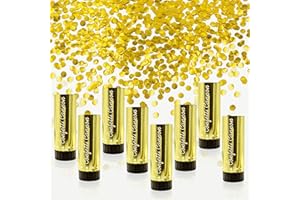 KDPATFAV Confetti Poppers Cannons for Wedding Birthday Graduation Baby Shower Anniversary Christmas New Year's Kids Fun Party Supplies Decorations and Favors (Gold)