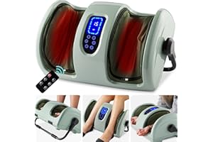 Best Choice Products Heated Shiatsu Foot Massager for Pain Relief, Plantar Fasciitis, Neuropathy, Blood Circulation w/Compact Design - Sage Green