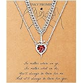 Roe Dolph Couple Necklace for Him and Her Sword and Heart Necklace Red Heart Matching Promise Jewelry Valentines Day Gifts for Her