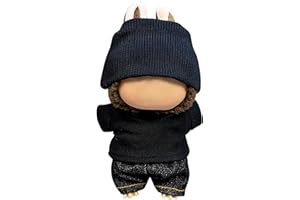 GerdfeiTawtab Clothes Fit for LABUBU Doll, Fashion Doll Clothes Outfit Set Cute Theme Designer Toys Dress Accessories for Collector Fans Display (C Black Set)