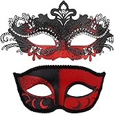 Coddsmz Couple Masquerade Mask Set - Venetian & Mardi Gras Mask for Women & Men