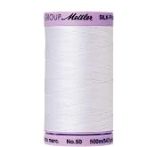 Mettler Silk-Finish Solid Cotton Thread, 547 yd/500m, White