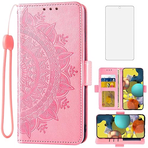 Asuwish Compatible with Samsung Galaxy A51 4G Wallet Case Tempered