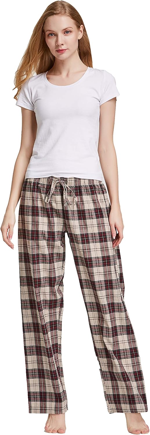 CYZ Women's 100% Cotton Woven Poplin Sleep Pajama Pants at  Women’s Clothing store