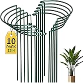 TCBWFY 14" Dx32 H Plant Supports Stakes for Large Heavy Plants,10Pack Peony Supports,Heavy Duty 5mm Wire Peony Cages,Interlock Garden Supports Ring Border Support,Plant Support Cage for Rose Flower