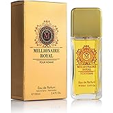 Millionaire Royal for Men - Oriental Fresh Woody Fragrance - Top Notes of Mandarin, Bergamot & Cardamom - Natural, Mild, Free of Parebens, Vegan & Cruelty-Free - Elegant 100ml Bottle, Parfume for Men