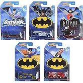 Hot Wheels 2023 Batman Batmobile Die-Cast Set of 5, Mix 2 Edition | Gray, Black, Navy, Red, &amp; Dark Chrome, HDG89-956F, 1:64 Scale Collectible