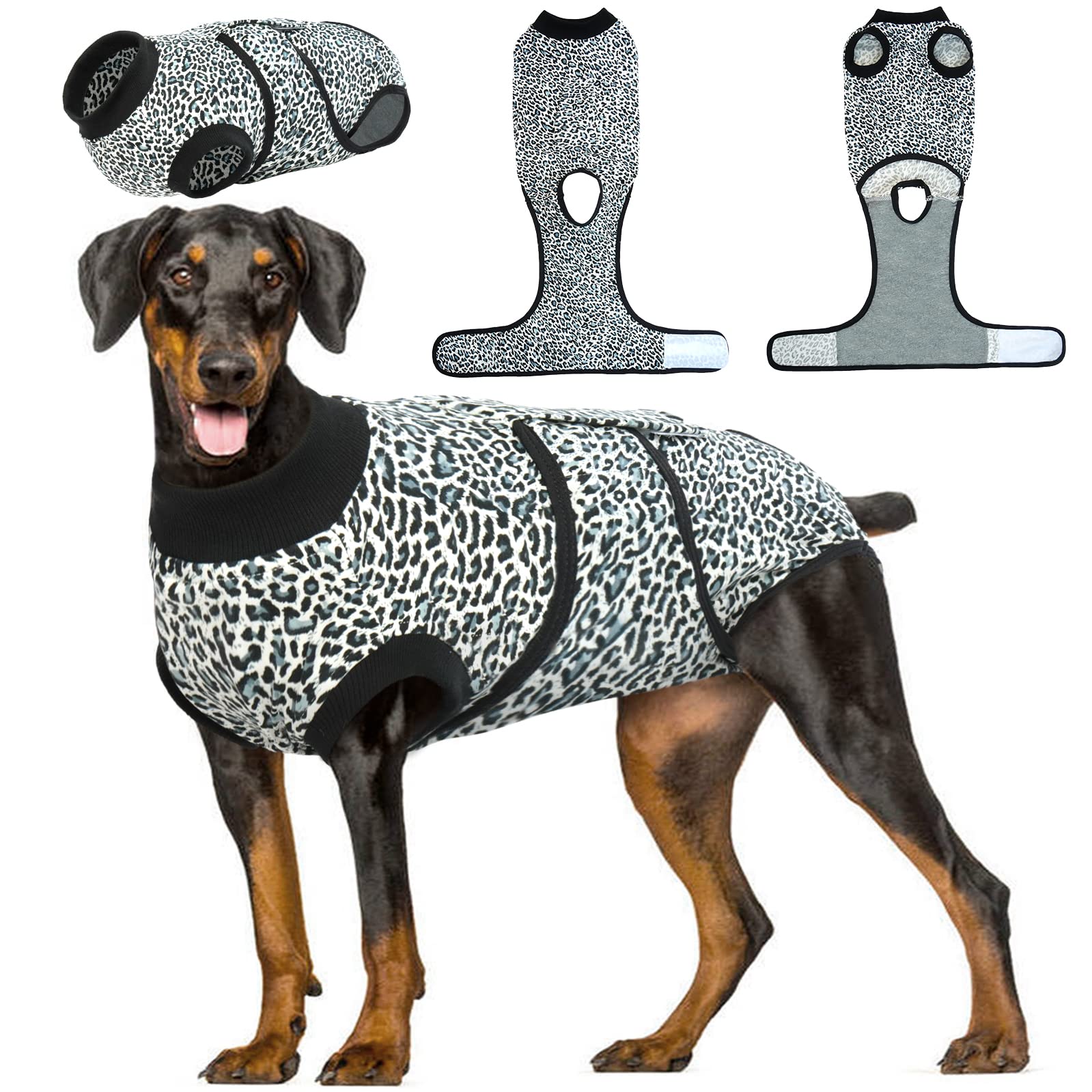 Kuoser Dog Surgery Recovery Suit, Dogs Recovery Suits for Female Spay and Male Neuter, Dog Onesie for After Surgery Post-Op Care, Puppy Post Body Vest Prevent Licking, Blue XL