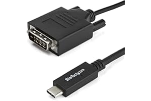 StarTech.com 3.3 ft / 1 m USB-C to DVI Cable - USB Type-C Video Adapter Cable - 1920 x 1200 - Black (CDP2DVIMM1MB)
