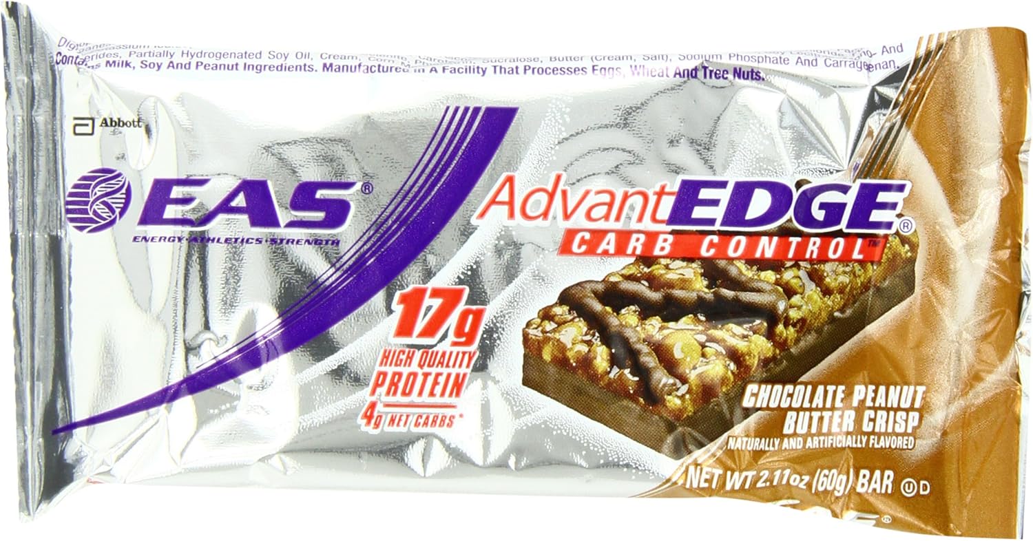 Amazon Com Eas Advantedge Carb Control Nutrition Bar Chocolate Peanut Butter Crisp Net Wt 2 11 Oz Bar Pack Of 12 Health Personal Care