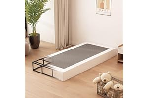 Husleephu Twin Box Spring 8 Inch, High Profile Metal Box Spring Twin Bed Base with Fabric Cover, Sturdy Mattress Foundation, Easy Assembly, Noise Free, Black