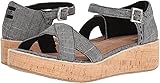 TOMS Women's Harper Black Textured Chambray 12 B US
