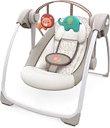 Ingenuity Soothe n Delight 6-Speed Portable Baby Swing with Music Toy Bar view 4