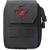 WYNEX Molle IFAK First Aid Pouch, Tactical Medical Trauma Pouch MED EMT Belt Pouch Small Portable Utility Emergency Survival Pack with Immediate Identify Cross for Belt Vest