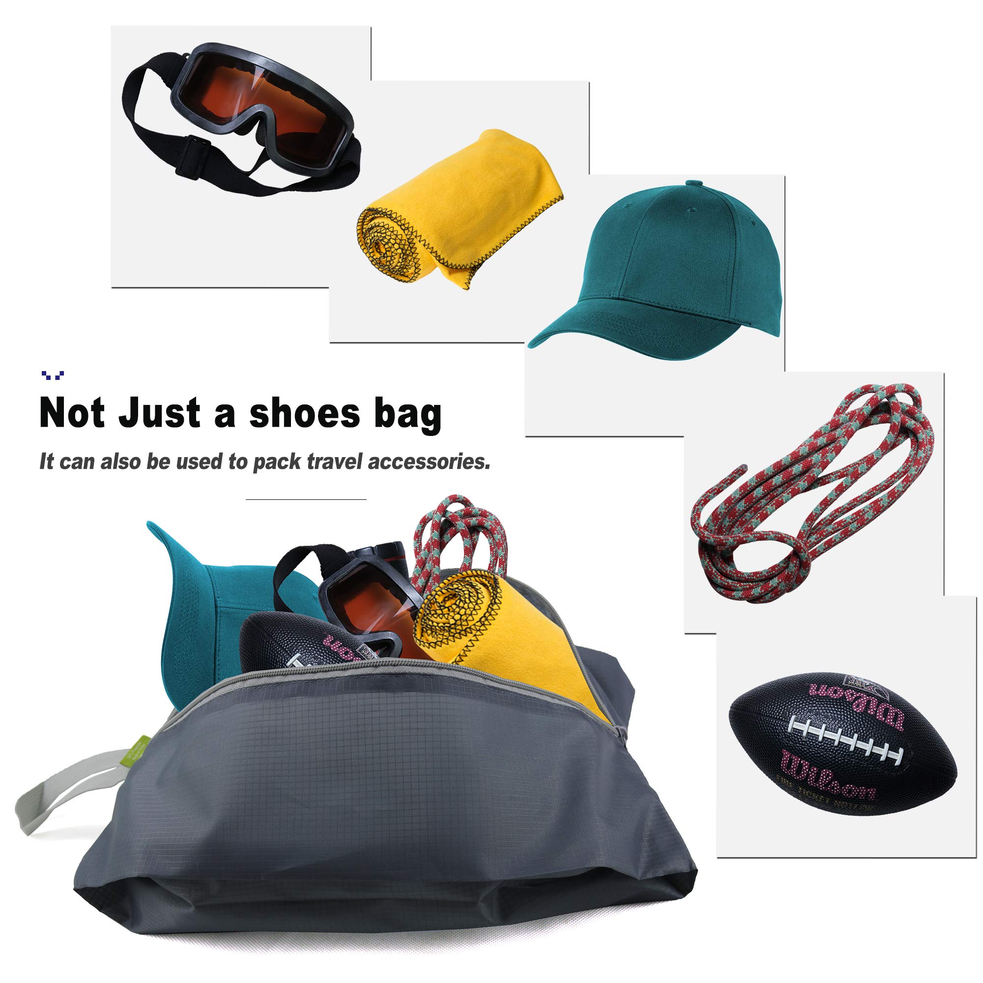 BeeGreen Travel Shoe Organizer with Zipper Closure | Shoe Bags for Travel, 6pcs Portable Packing Storage Organizer with Handle | Colorful Nylon Design for Dance Essentials, Gifts for Men and Women