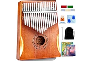 Everjoys Kalimba Thumb Piano 17 Keys, Professional Musical Instrument Finger Piano Marimbas with Portable Soft Cloth Bag, Fast to Learn Songbook, Tuning Hammer, All in One Kit