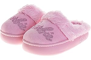 Josmo Barbie Girls Slippers Cozy Fuzzy Plush House Shoes Warm Indoor Outdoor Kids Bedroom Slippers for Little Kid Big Kid Adults